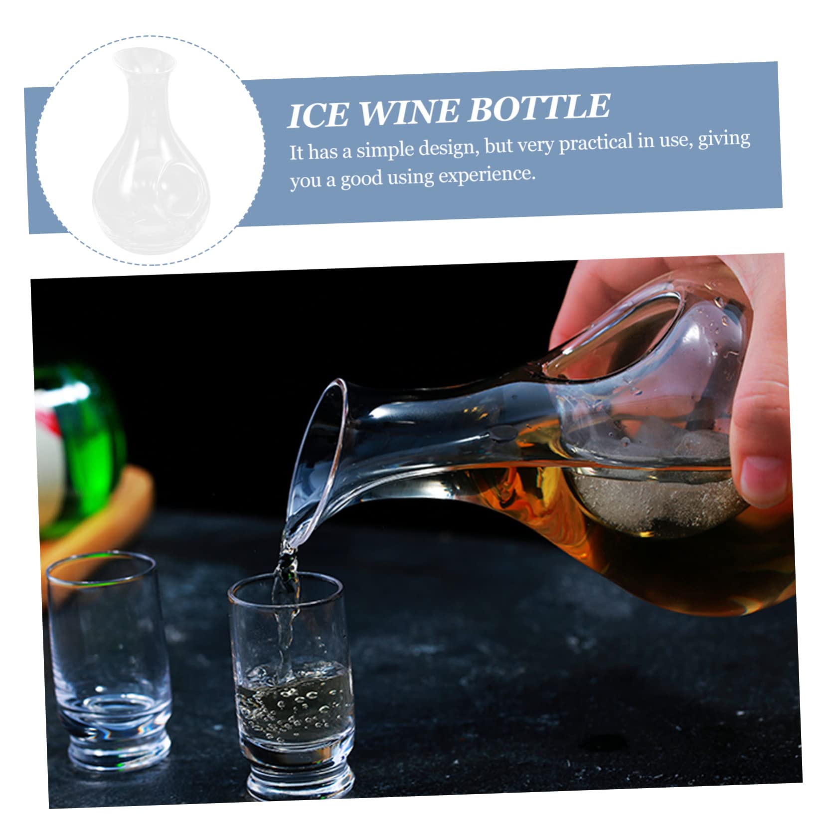 GRIRIW 1pc Ice Jug Beer Beverage Dec Pot Wine Glasses Goblet Cold Sake Japanese Wine Glasses Handmade Barware Wine Chiller Red Wine Carafes Mug Air Tags Stylish Decanter Lead- Glass