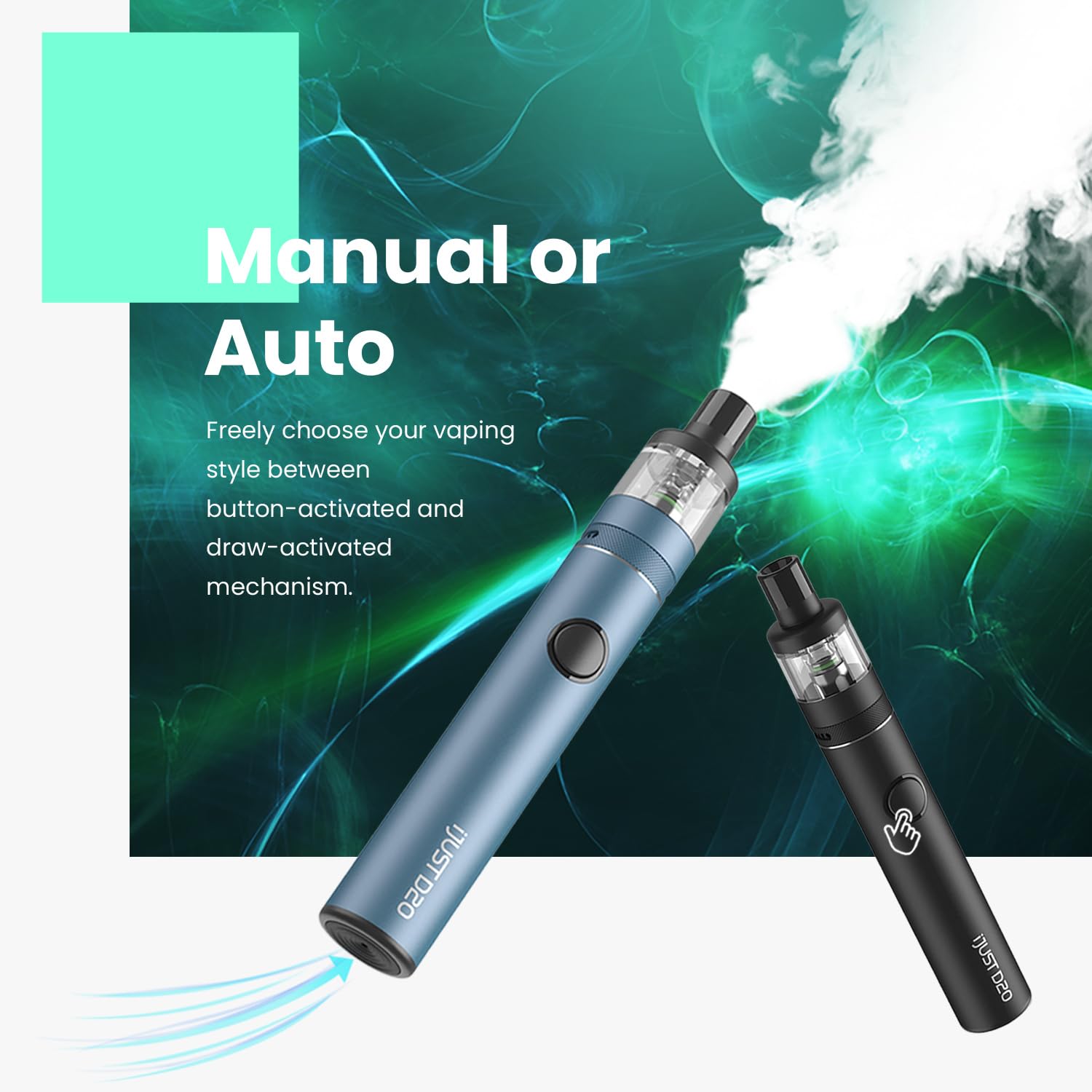 Eleaf iJust D20 Kit Cigarette lectronique Vape sans Nicotine 30W  Compatible avec toutes les GTL Coil Bobine 1600mAh Batterie Capacit de 3  ml Rechargeable Vapoteur sans Tobac Bleu fonc : Amazon.fr: High-Tech