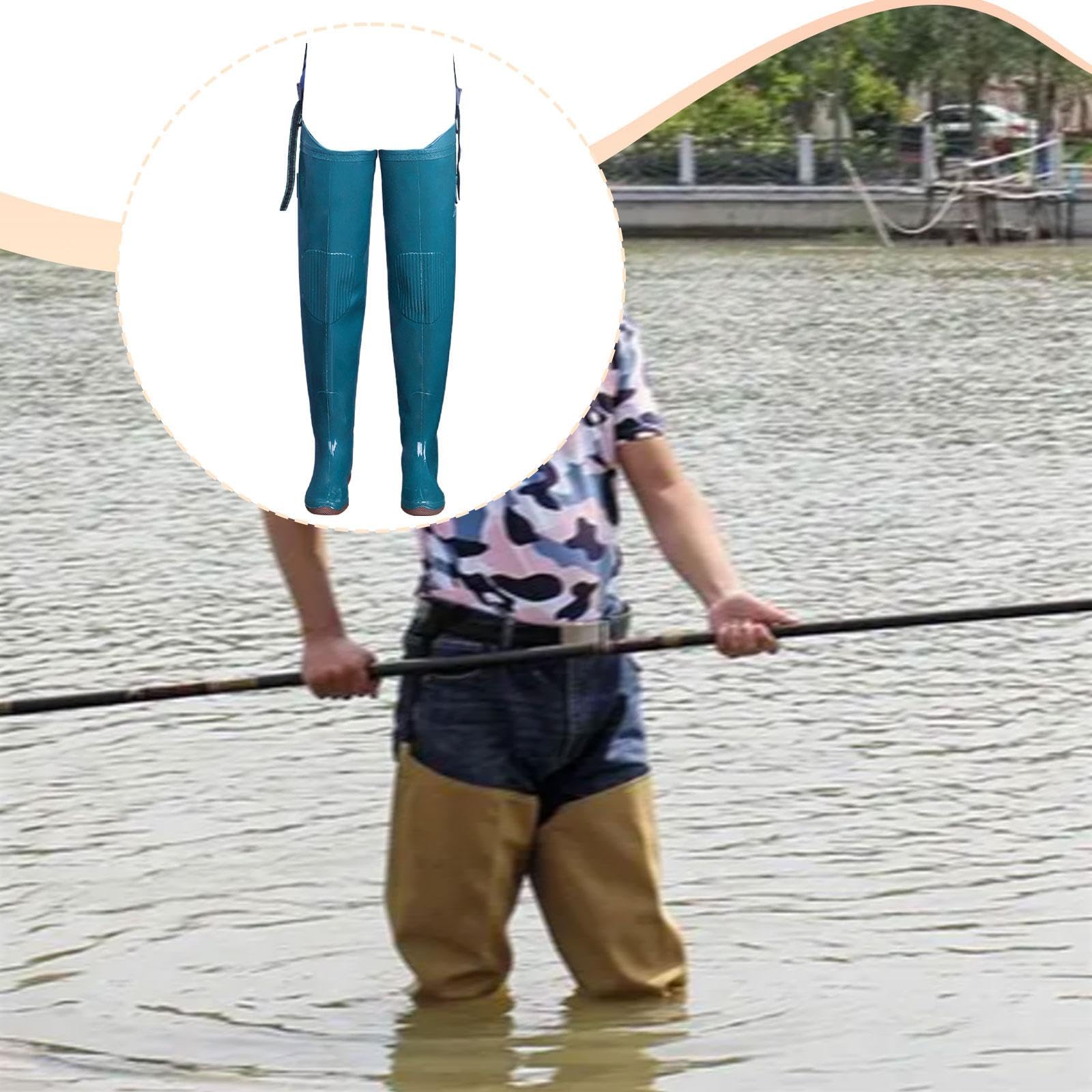 Stivali da pesca wader, stivali da pioggia alti fino al ginocchio, comodi, resistenti all'usura, da wading, da fiume per attività subacquee, 45
