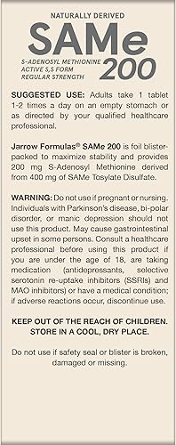 Miniatura 11 de Jarrow Formulas® Same 200 mg, Supports Joint Health, Liver Function, Brain Metabolism, 60 Tablets, Up to A 60 Day Supply