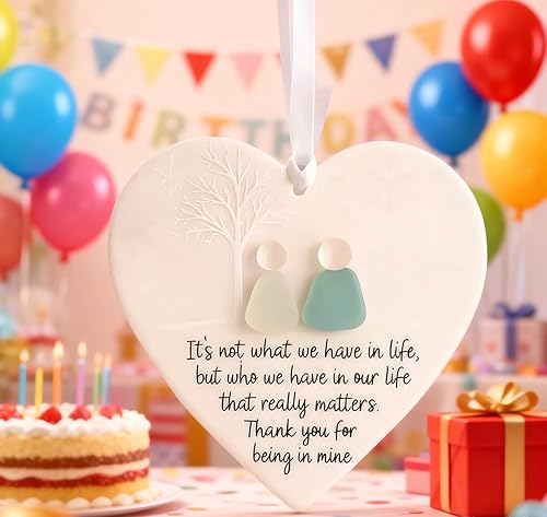 Miniatura 7 de Decoración de la amistad con impresión 3D de cristal marino en forma de corazón 2026 – Adorno colgante de recuerdo de amistad eterna (adorno 1)