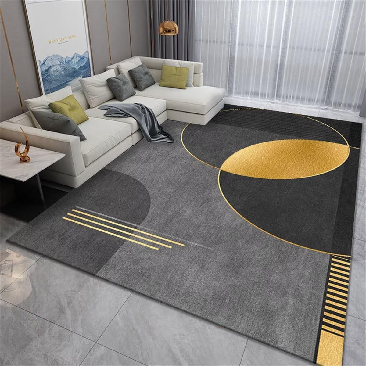 Tapis de canapé design géométrique pour réveiller la décoration du salon