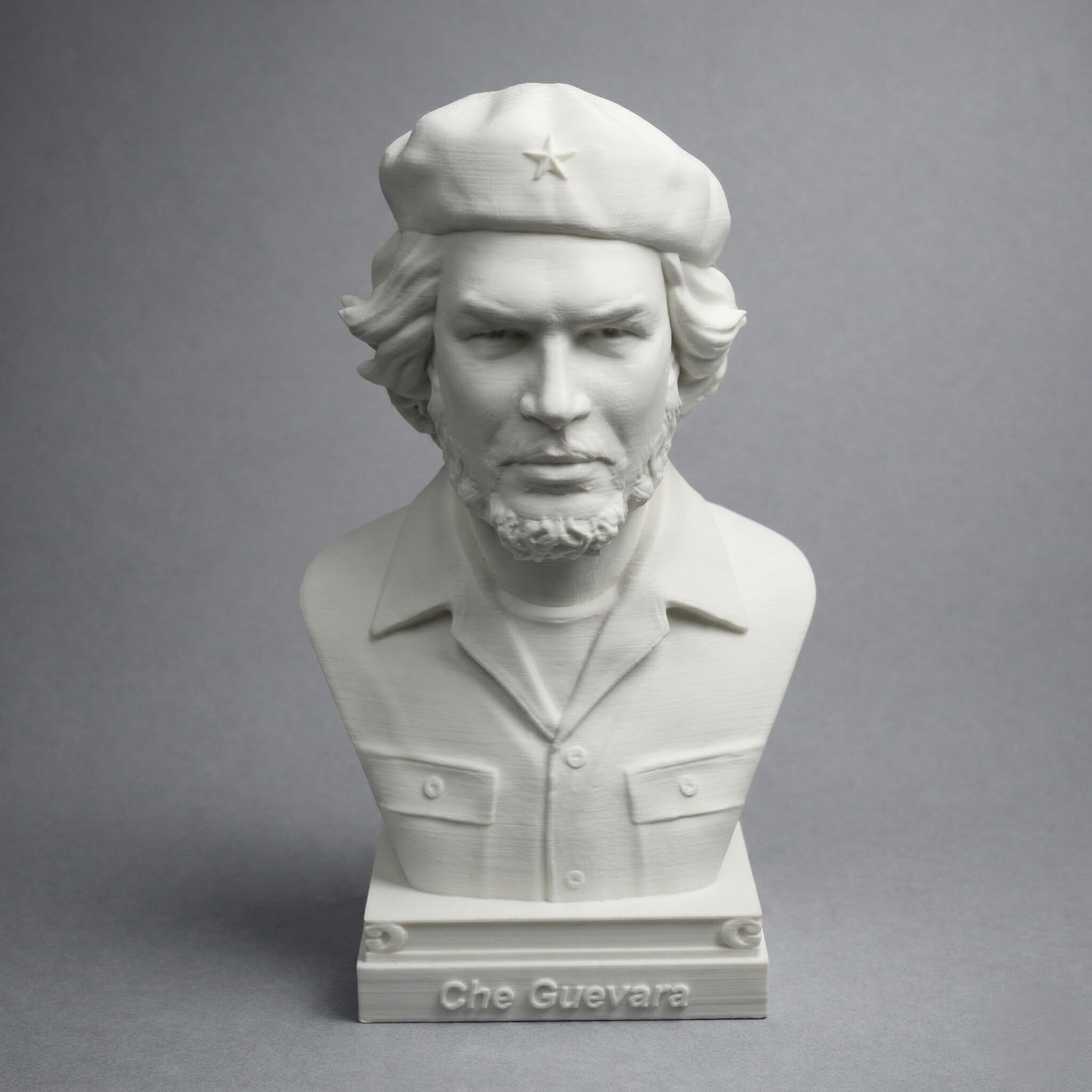 Che Guevara Cuba Bust Head Sculpture Figure Warrior Statue Art Model DIY Decoration Collectible Figurine Office Desk Table Top Decor Shelf (6" Hx4 Wx3 D)