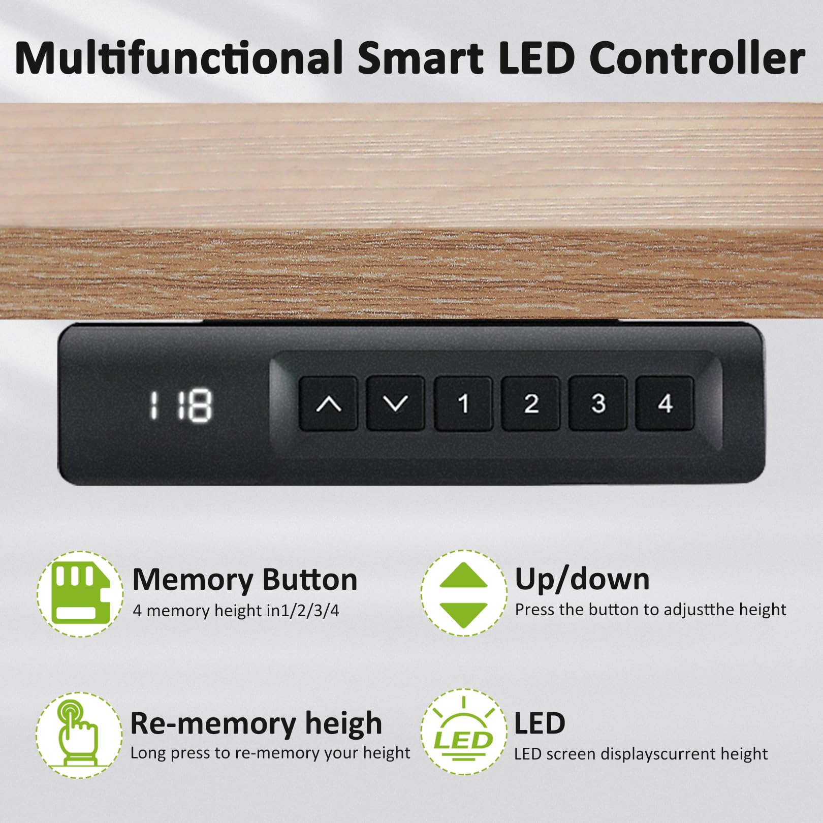 farexon Electric Standing Desk Adjustable Height 55 x 24 Inch Stand up Desk with Large Mouse Pad Rolling — view 7