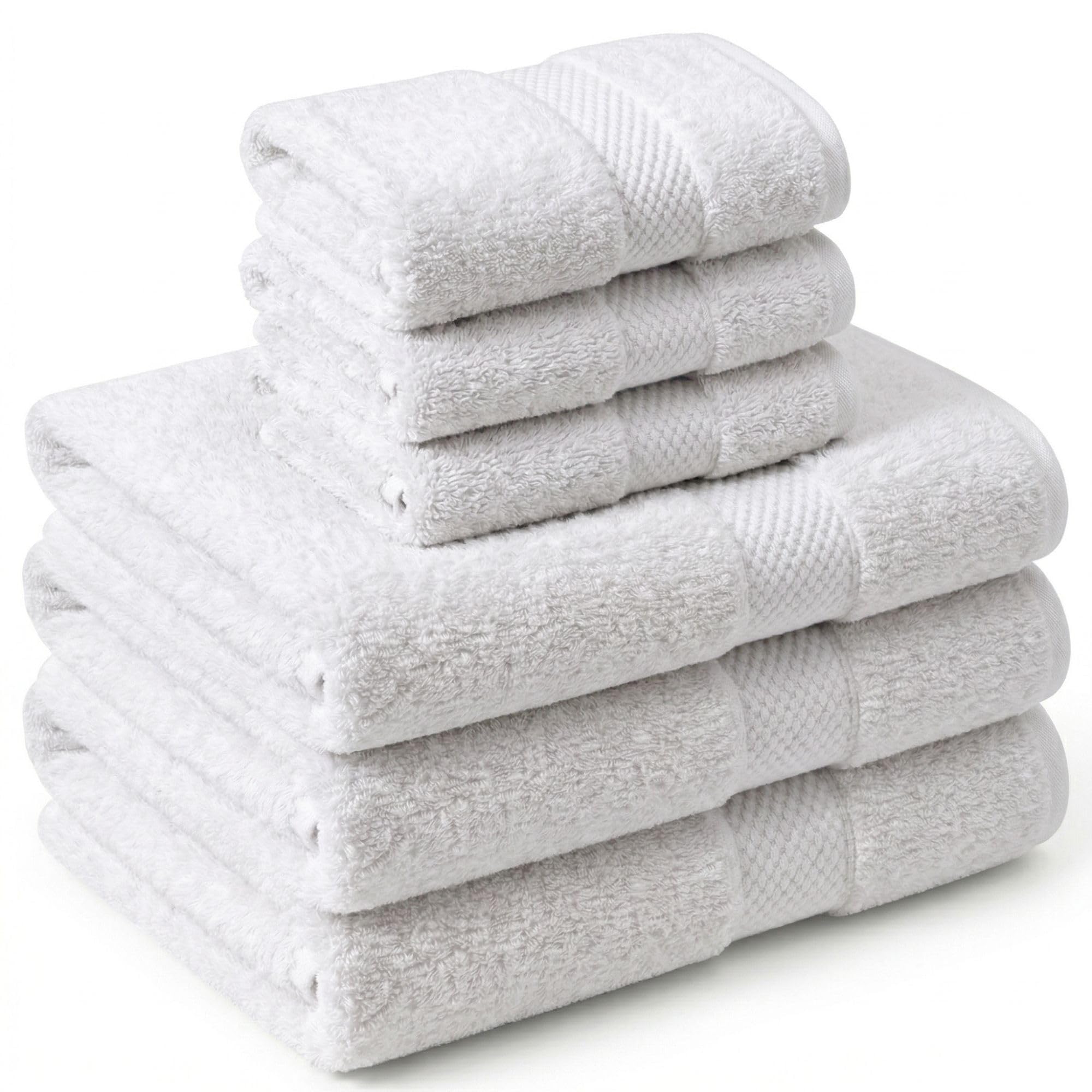 NARCISO Set Asciugamani Bagno Viso e Bidet 6 Pezzi (3 Viso 50x100cm e 3 Bidet 40x60cm) Ogni Asciugamano è Realizzato in Spugna di Cotone Alta Assorbenza, Morbido e Resistente all’Usura (Bianco)