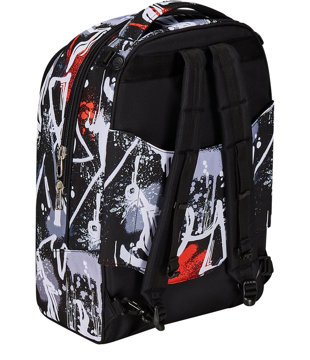 Seven Trolley New Tech, 2 Ruote, Spray Me, Nero, 3 in 1, Triplo Uso, Zaino con carrello sganciabile, Zaino Scuola Viaggio, Bambino Ragazzo.