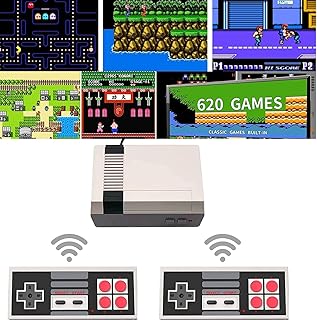 Wireless Controllers Classic Mini Console,with Built in 620 Old School Video Games, Console with 2 Joysticks, AV Output Handheld Game Player Console for Family TV