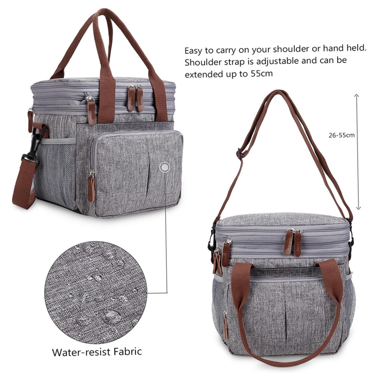 Gatuida Große Isolierte Lunchtasche Wasser Dichter Beutel Tragbare Bento-tasche Praktische Lunchtasche für Schule und Arbeit Strapazierfähige Lunchbox-tasche mit Thermoisolierung