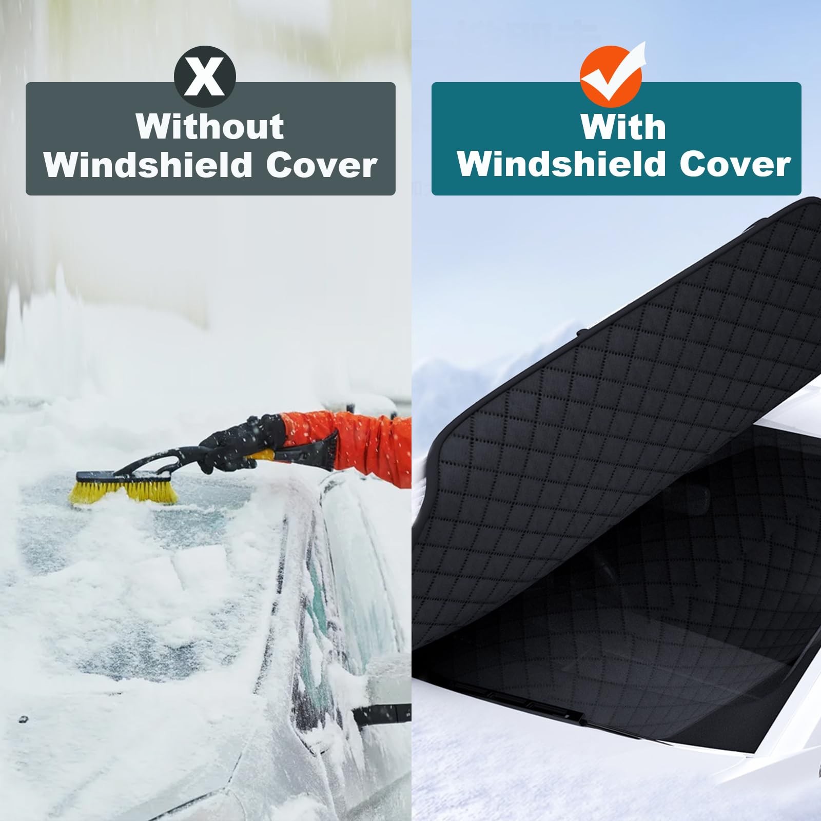 Frontscheibenabdeckung Winter Scheibenabdeckung Auto Windschutzscheibenabdeckung mit Seitenspiegelabdeckung Eindicken, Windschutzscheibe Schnee Abdeckung für die Gegen Schnee, EIS, Frost, Staub