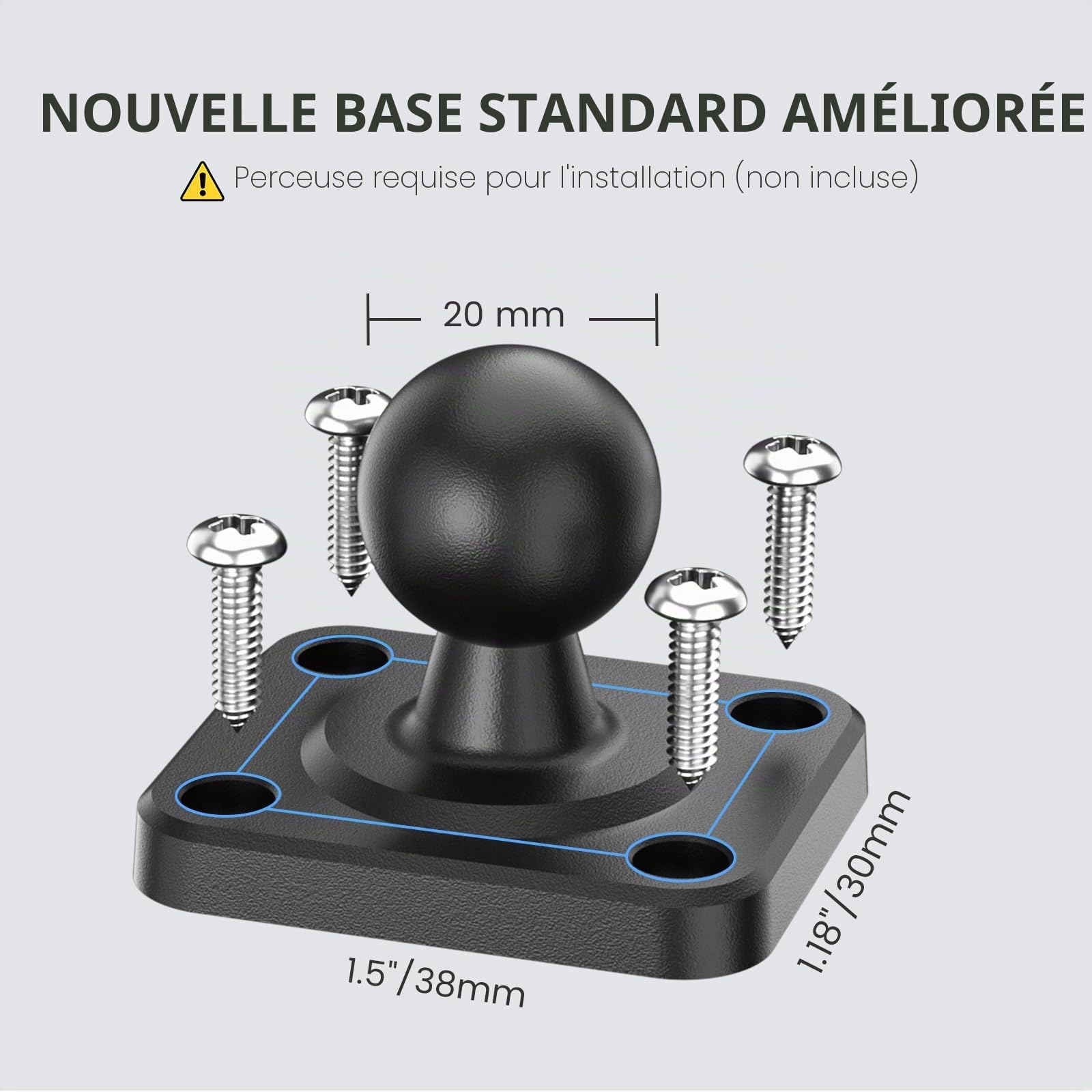 OHLPRO Support Tablette Voiture, Accroche iPad Voiture Tableau de Bord avec 5" - 13" iPad Air Pro Mini Galaxy Tab S9 Kindle Fire Switch, Idéal pour de Bord ou de Camion ou de Bureau Réglage à 360°