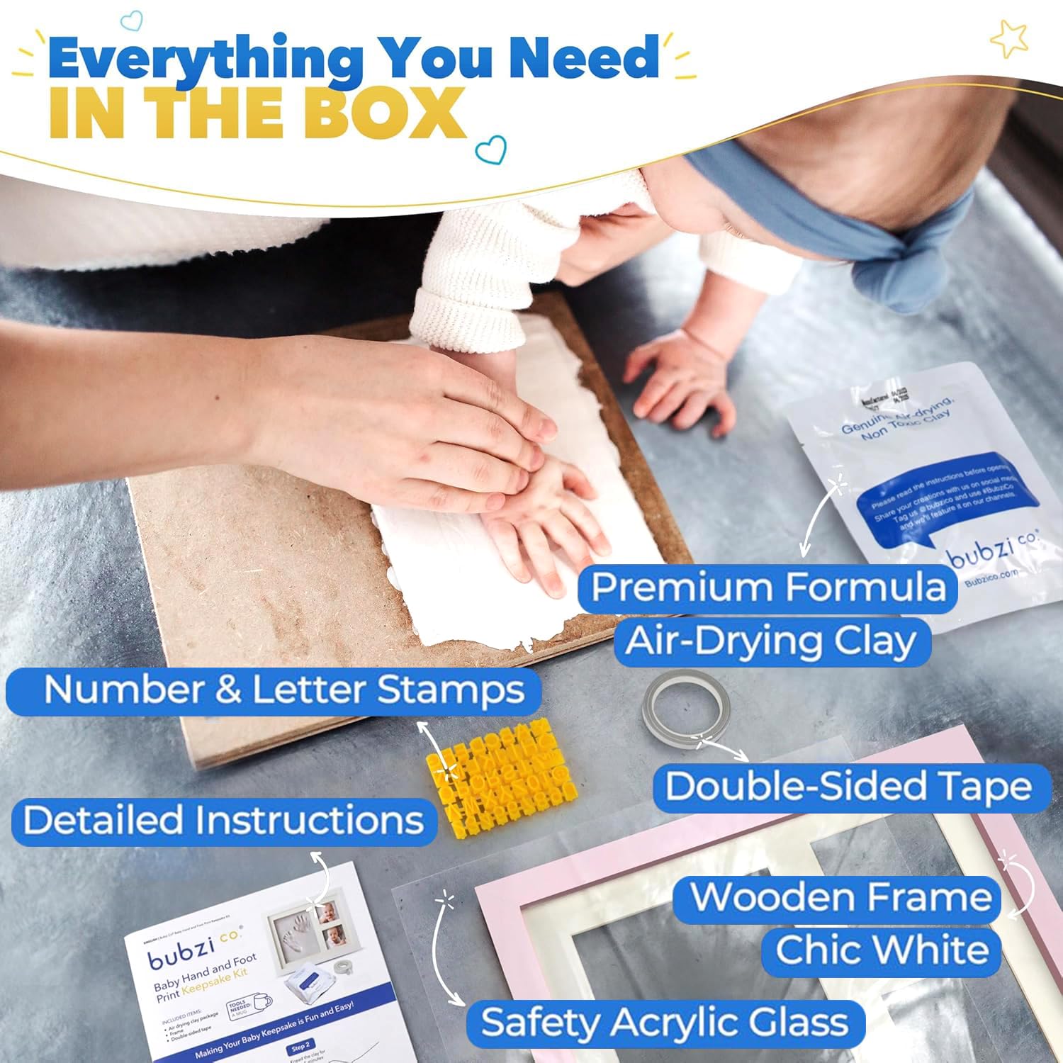 Bubzi Co Kit di creazione di impronte e impronte per neonati e ragazze, regali per neonati (Ballet Pink)