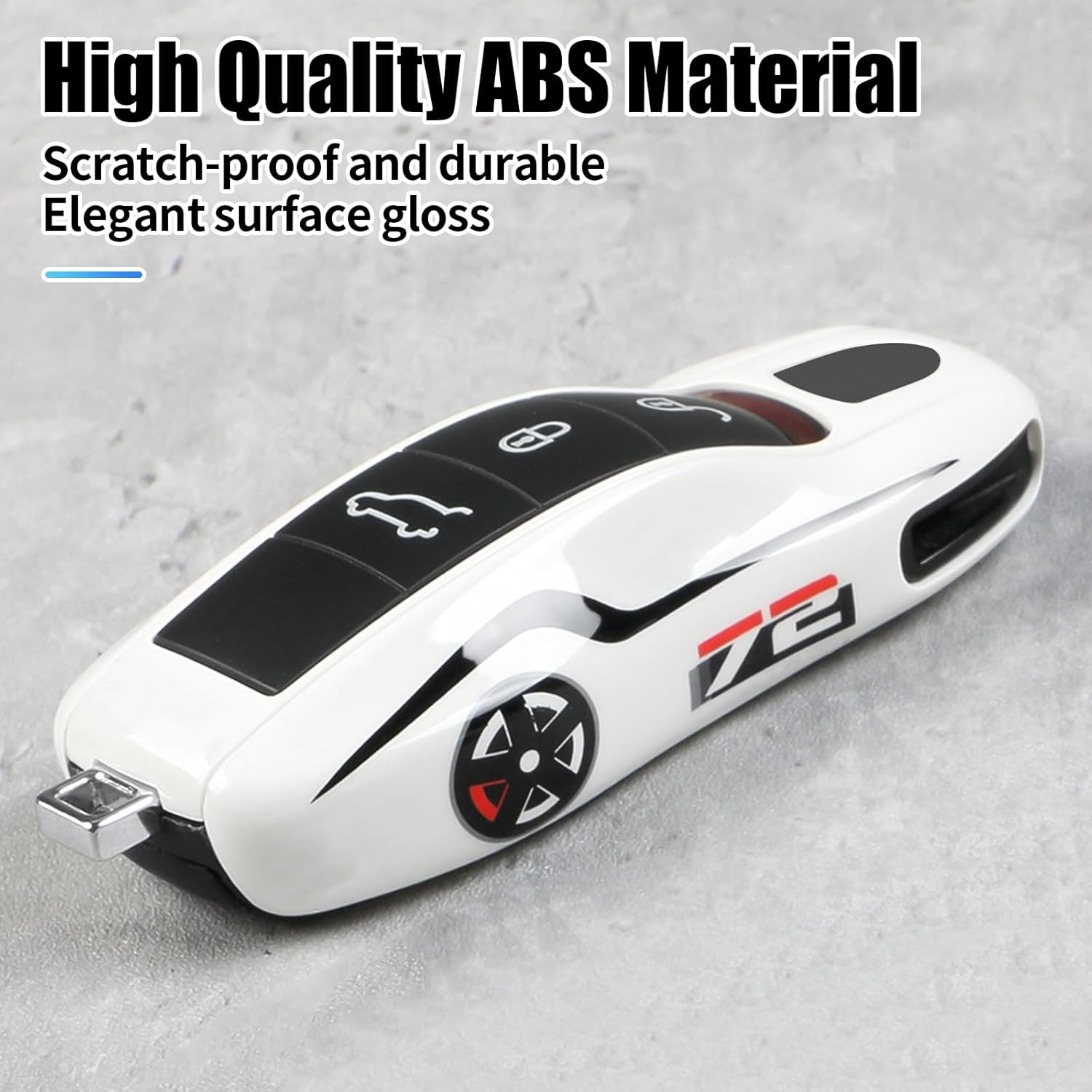 White No. 72 Key Fob Cover Compatible with Porsche Key Shell Key Fob Shell Replacement Compatible with Porsche Cayenne Panamera 911 718 Macan Boxster Cayman Old Style - Image 4