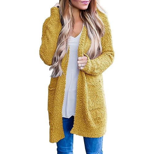 MEROKEETY Women's Long Sleeve Soft Chunky Knit Sweater Open Front Cardigans Outwear Coat