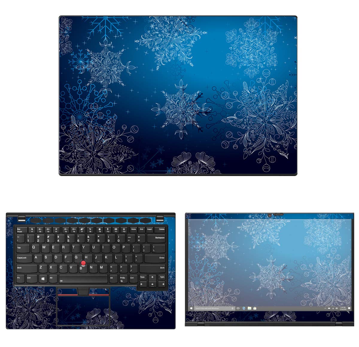 Decalrus - Protective Decal Snowflake Skin Sticker for Lenovo ThinkPad X1 Carbon (7th Gen.) (14" Screen) case Cover wrap LEthkpadX1crbn_7GEN-196