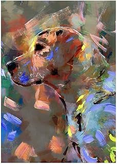 Labrador Retriever Art Print Abstract Decor, Gift for Her Him, Modern Art Yellow or Fox Lab Dog Owner Picture Choice of size 8x10, A4 A3 11x14 12x16 Hand Signed by Oscar Jetson (A4)