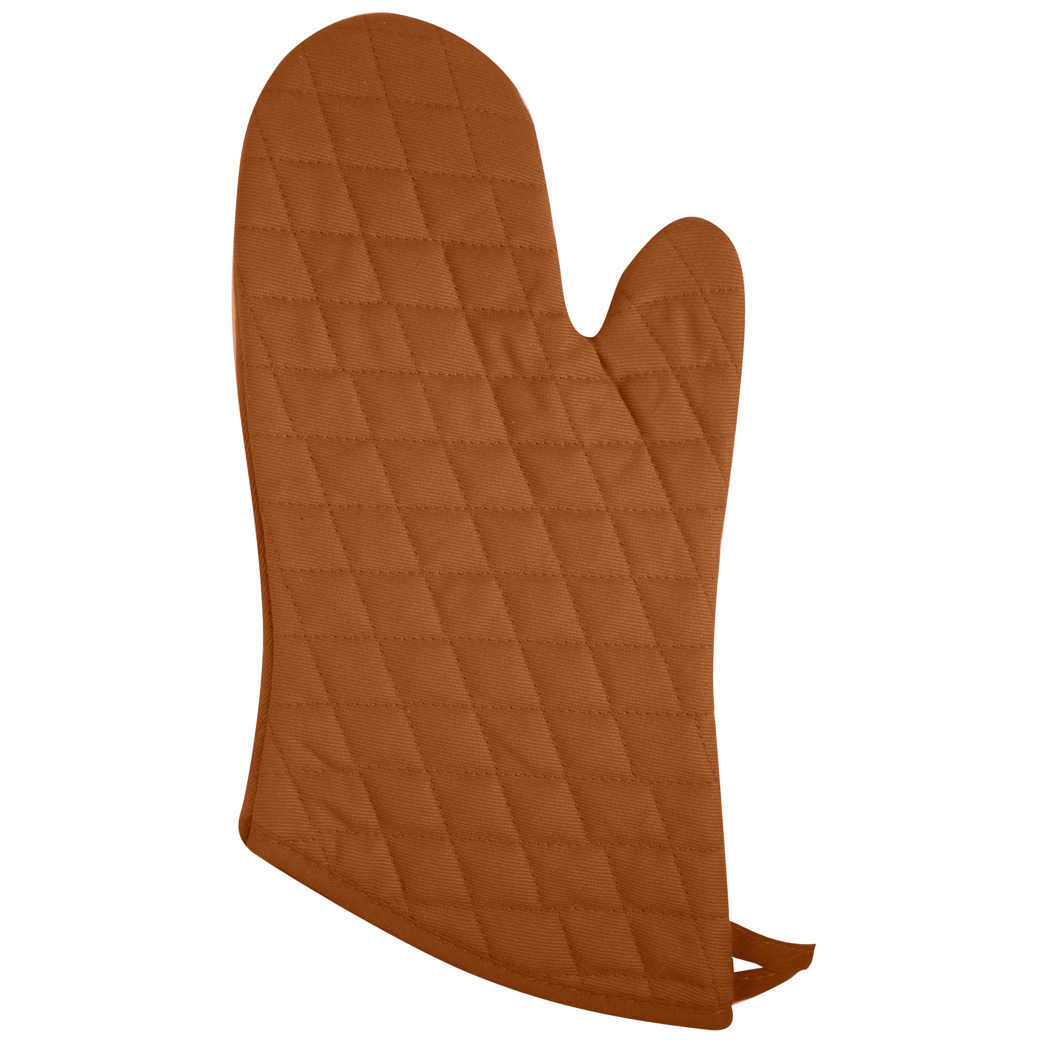 Dexam Love Colour Oven Gauntlet, Terracotta, 100% Cotton, Quilted Diamond Pattern, Heat Resistant Kitchen Glove with Hanging Loop