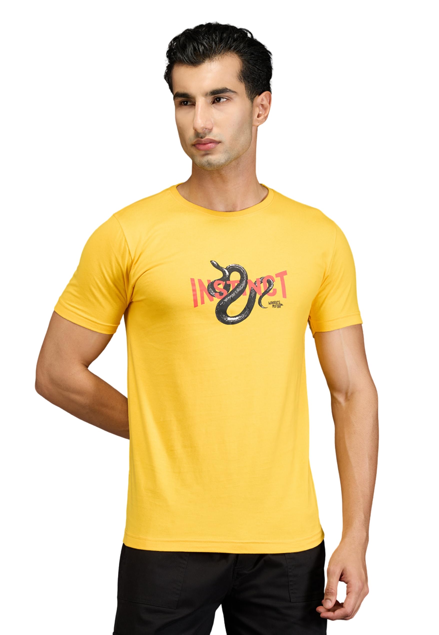 Man's Regular fit Snake Graphic t Shirt Half Sleeve Round Neck Adventure Casual tee Unisex 100% Pure Cotton