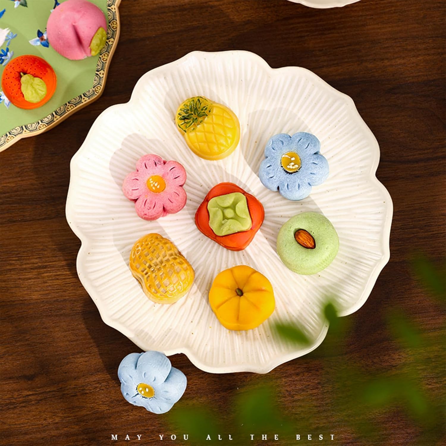 9pcs Gift Box Mooncake,Traditional Pastry,Chinese Dessert,Creative Shaped Dim Sum,2025 Mid-Autumn Festival Perfect for Gifting(9 Flavors Mix,360g)