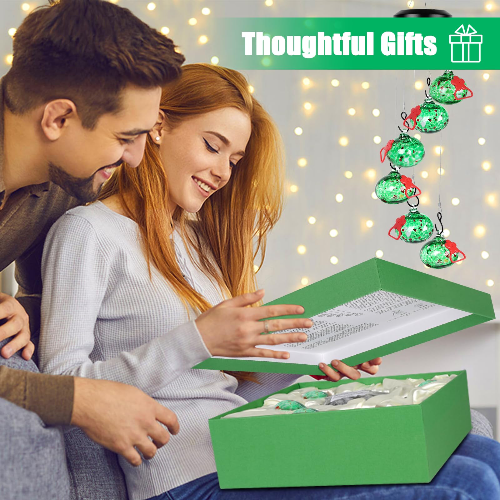 Headak Life Charming Wind Chimes Hummingbird feeders for Outdoors Hanging ant and bee Proof,Never Leak,Perfect Garden Decor for Outside