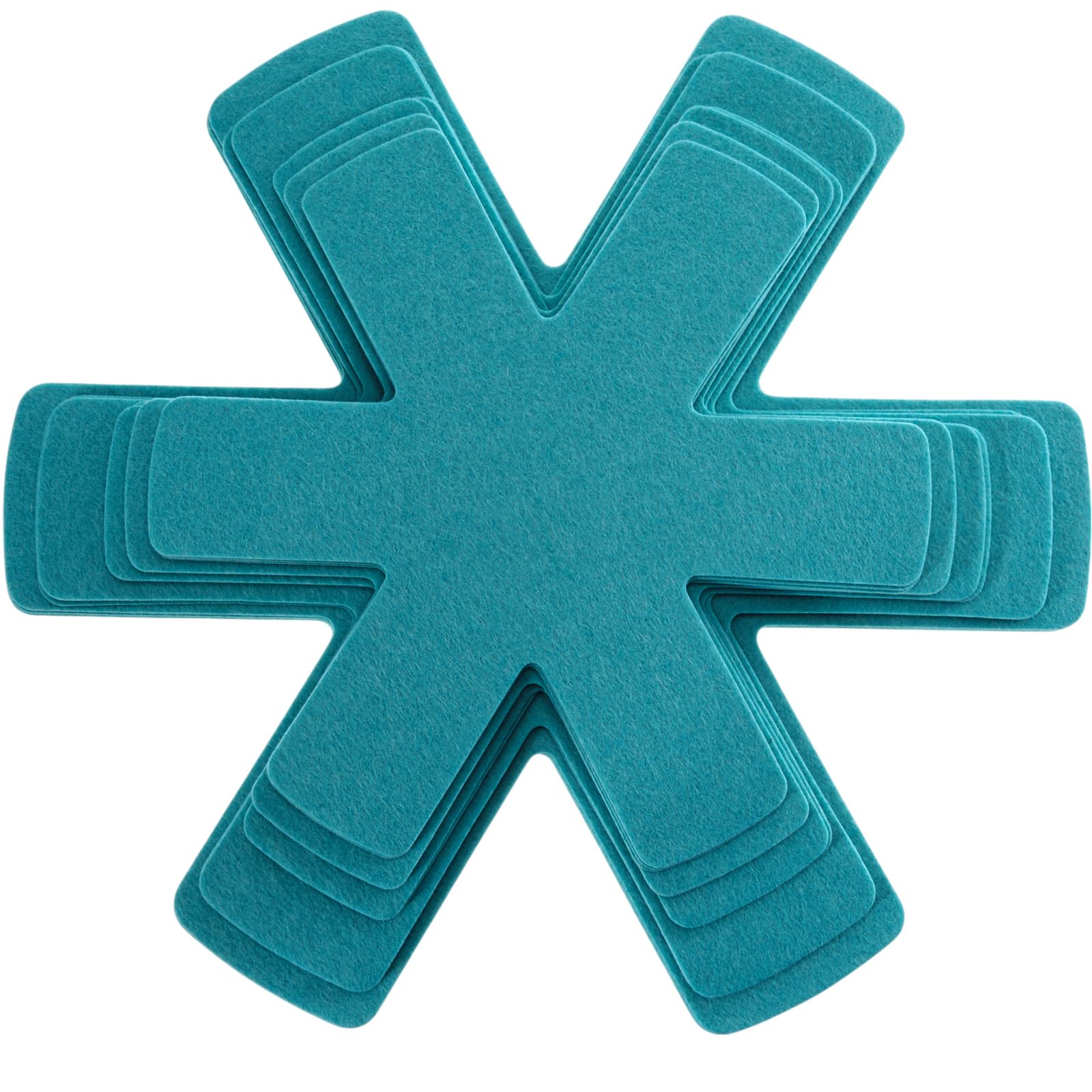 40 protectores de ollas y sartenes, 5 tamaños diferentes, protectores de utensilios de cocina, separadores de ollas, almohadillas separadoras apilables para proteger y separar sartenes (azul lago