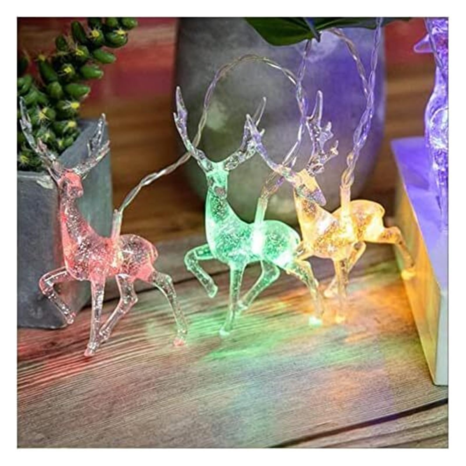 Lichterketten, Kreative Lichterketten mit Rentier-Motiv(Colorful)