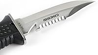 Vista 5 de Cressi Skorpion, cuchillo de hoja de acero inoxidable templado ideal para buceo y pesca submarina - Punta puntiaguda y roma Gris