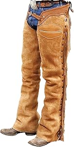 Leather Chaps Men's Motorcycle Rider Vintage Native American Western Cow Boy Crazy Horse Rider leather Chaps