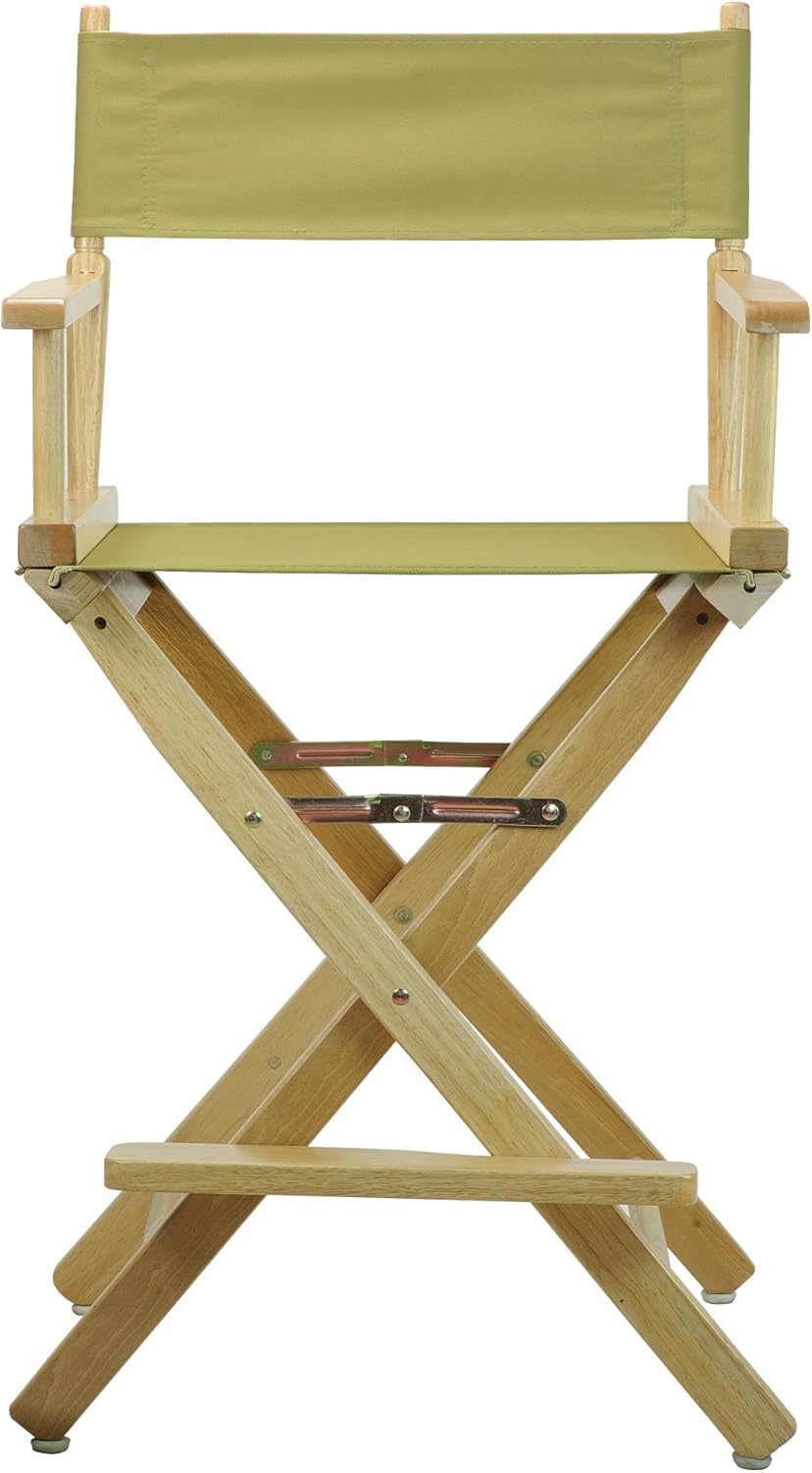 Casual Home 24" Director's Chair Natural Frame with Olive Canvas, Counter Height