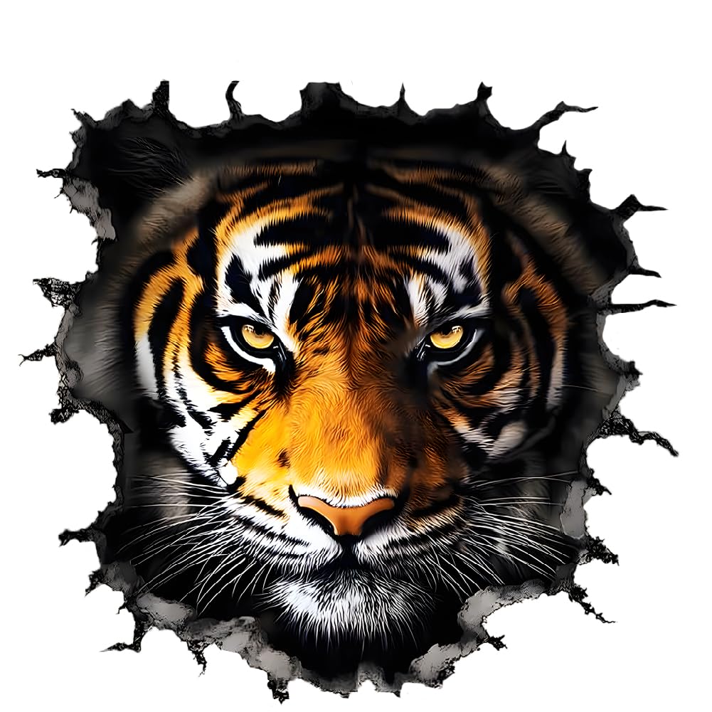 SUPERDANT 3D Tiger's Head Wall Stickers Fierce Wildlife Wall Decal Animal Stickers for Walls Vinyl Art Sticker for Bedroom Living Room Playroom Decoration Gifts 105x96cm - Image 3