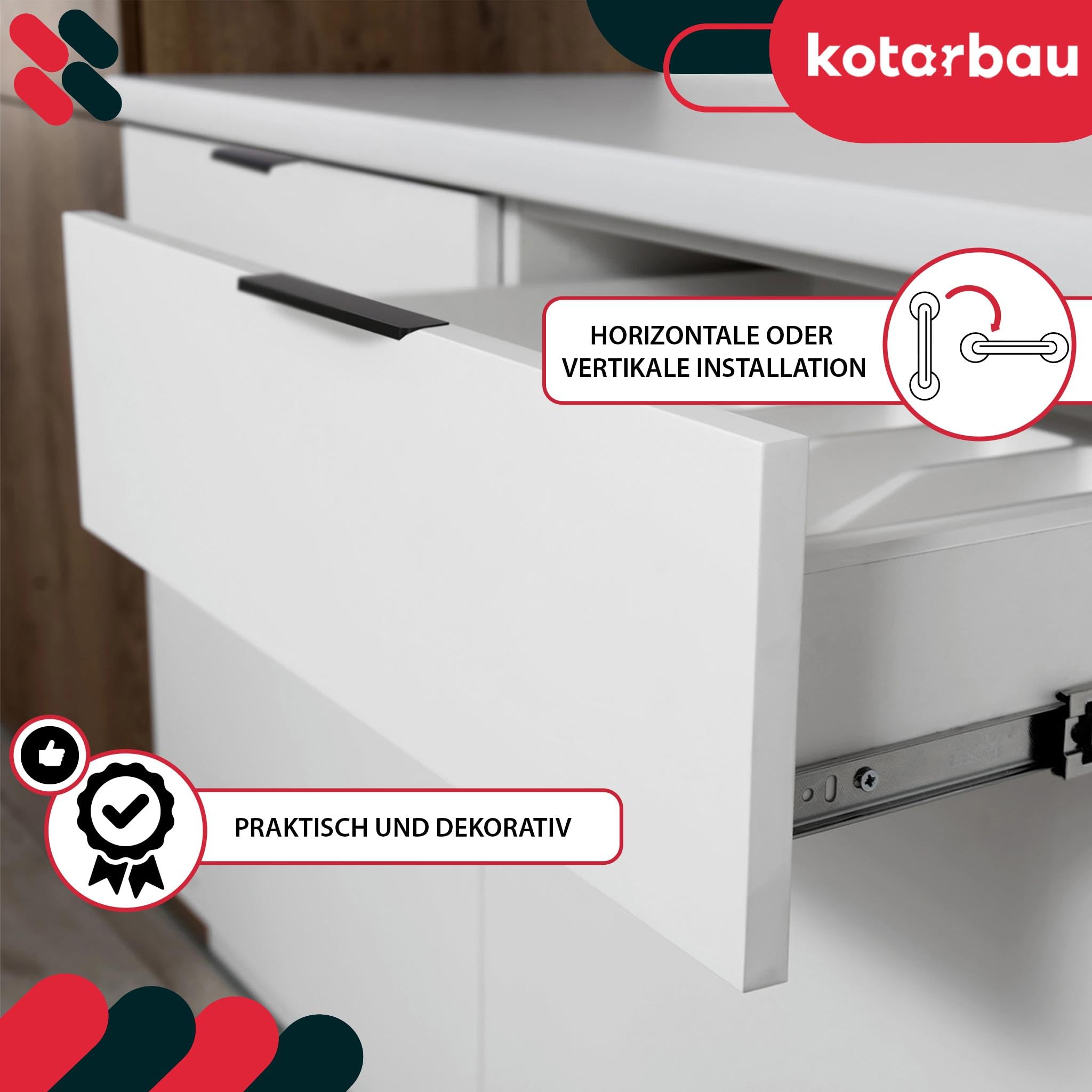 KOTARBAU® Tirador para muebles (148 mm), color negro