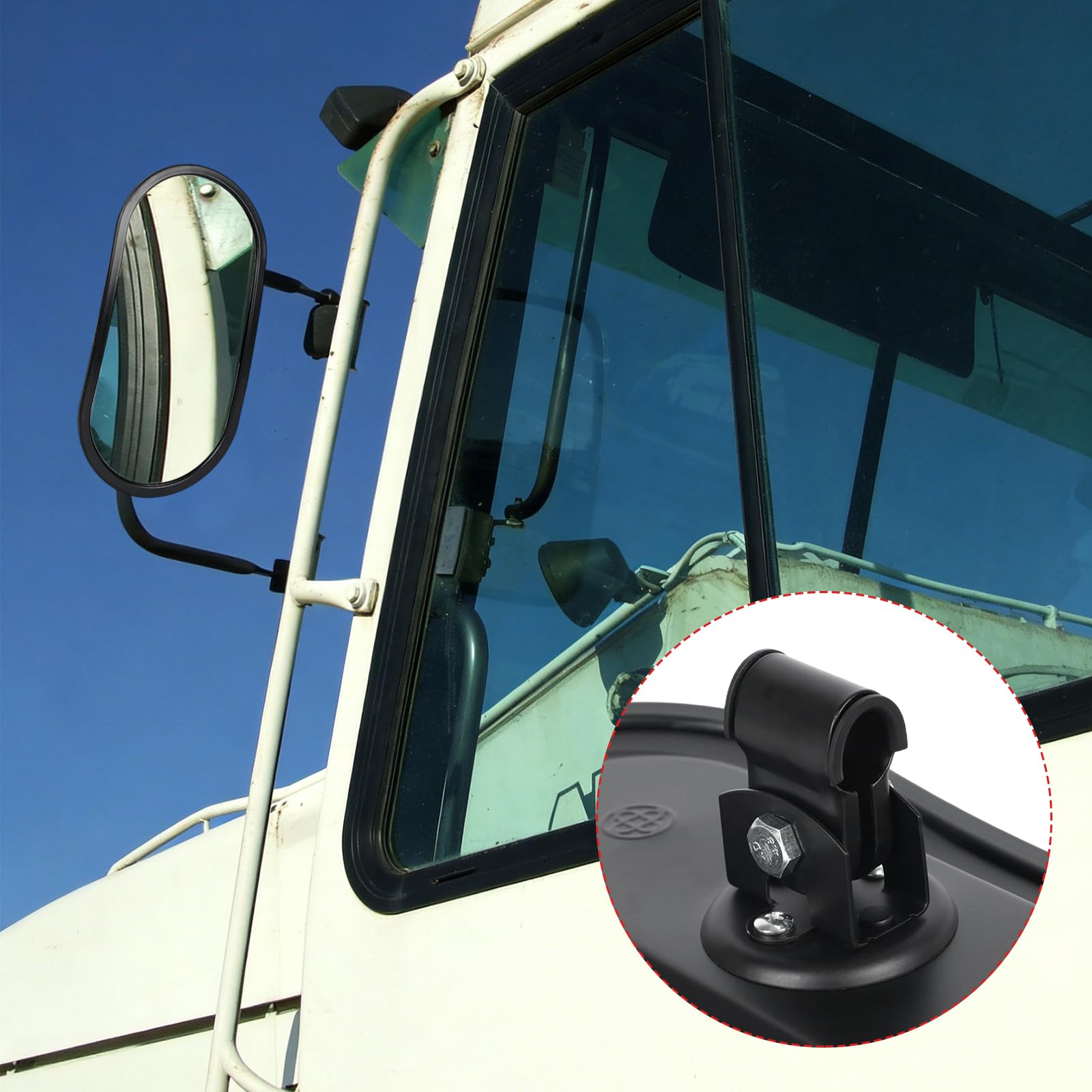 1 rétroviseur universel pour tracteur, 31 x 16 cm, en PVC, pour tracteur, camion, avec support pour l'agriculture