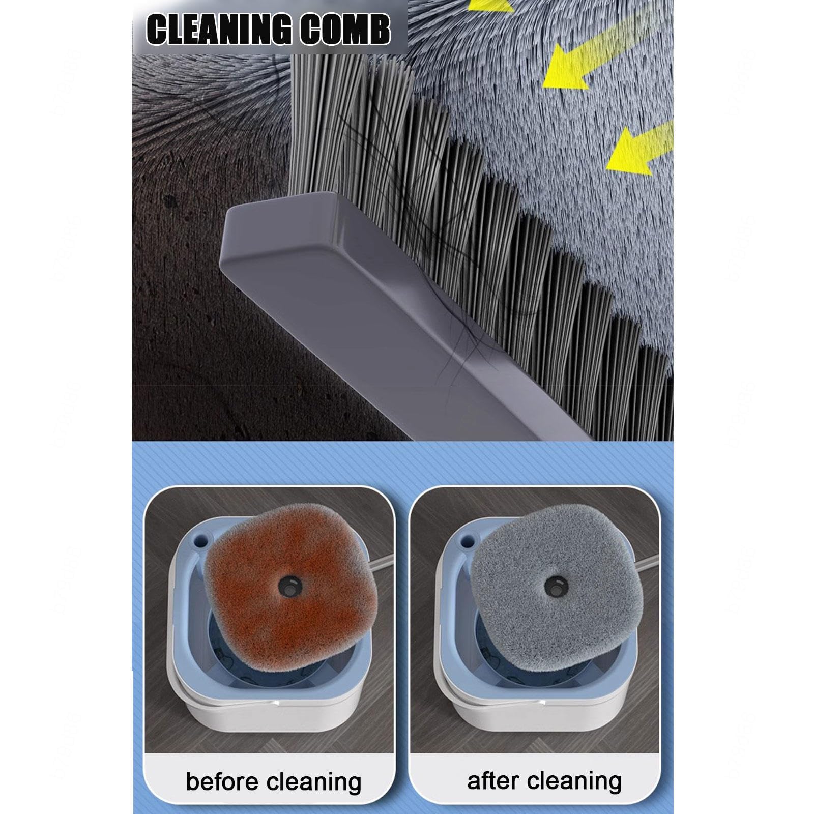 AMNOOL Juego de Cubo y Trapeador Giratorio de Piso Plano con Escurridor - Separa El Cubo de Agua Limpia y Sucia y Fregona Autolimpiante para Suelo Seco/húmedo | Ideal para Dueños de Mascotas