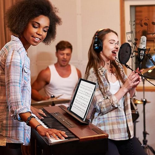 Miniatura 22 de Outus Carpeta musical con 2 agujeros de 7.5 x 6.3 pulgadas, de PVC, impermeable, para guardar archivos de partituras (negro, doble disponible)