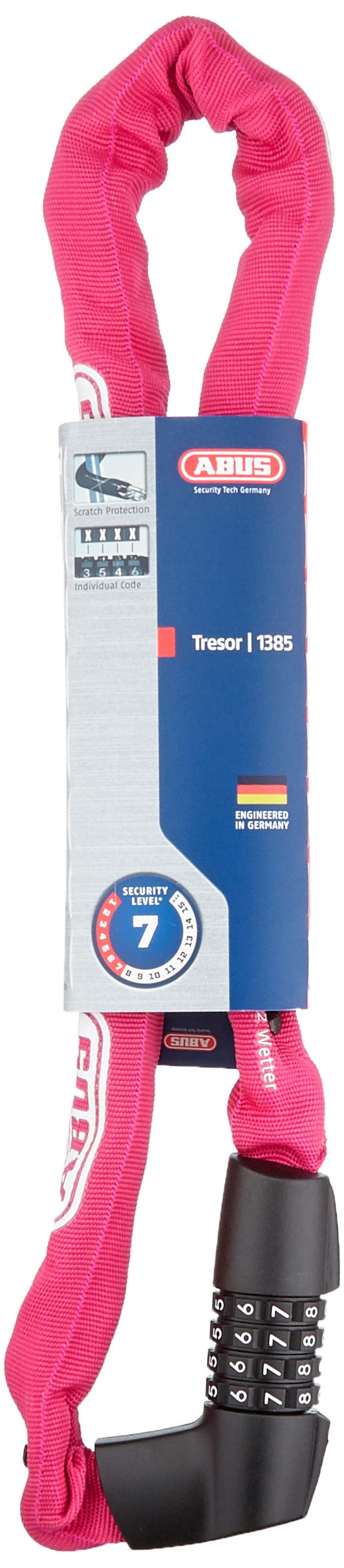 Serrure à Chaîne ABUS Tresor 1385 - Combinaison 7 Chiffres - Chaîne Acier 7mm - Niveau Sécurité 7