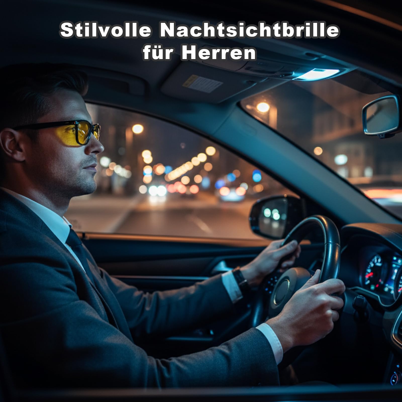 Nachtsichtbrille, Nachtfahrbrille Damen Und Herren, 3er Set Mit Dünnen Und Dicken Fassungen, Gelbe Gläser Für Bessere Nachtsicht, Ideal Für Autofahrer Und Outdoor-Aktivitäten