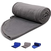 REDCAMP Fleece Sleeping Bag Liner with Hood for Adult, Grey