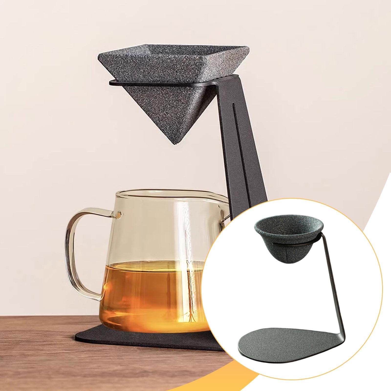 perfk Infuseur à thé portable avec base, filtre à café et ustensiles pour la maison ou la chambre à coucher. Idéal comme infuseur à thé chinois portable, Forme de Cône