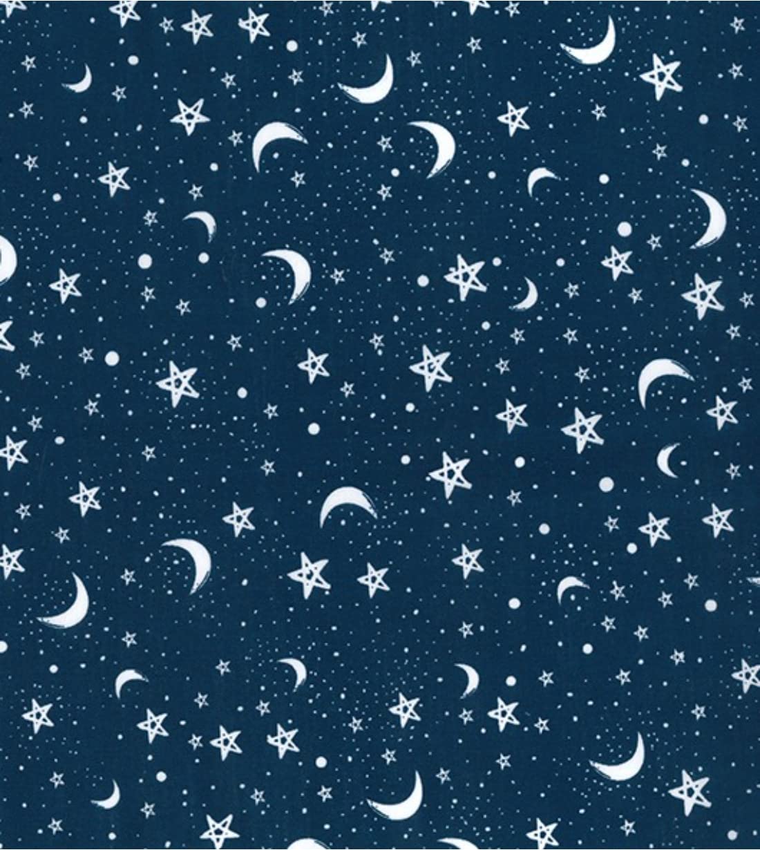 Tissu polycoton ciel nocturne bleu marine anti-froissement drapé fluide