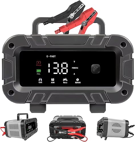 Miniatura 4 de Cargador de batería de coche de 12 V y 6 amperios, cargador de batería inteligente automático, cargador de goteo automático, cargador de flotador y