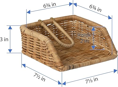 Miniatura 5 de Servilletero de mimbre con peso para cocina o mesa de comedor