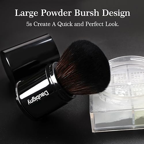 Miniatura 5 de Daubigny - Brocha de maquillaje retráctil Kabuki, cepillo de base de maquillaje para rubor bronceador y polvo