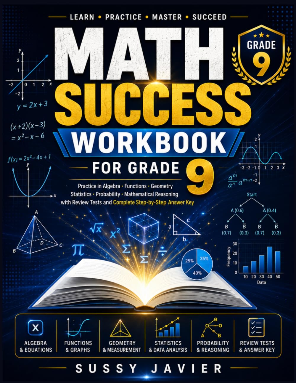 MATH SUCCESS WORKBOOK FOR GRADE 9: Practice in Algebra · Functions · Geometry Statistics · Probability · Mathematical Reasoning with Review Tests and ... Key (Pathway to Success Workbook Series)