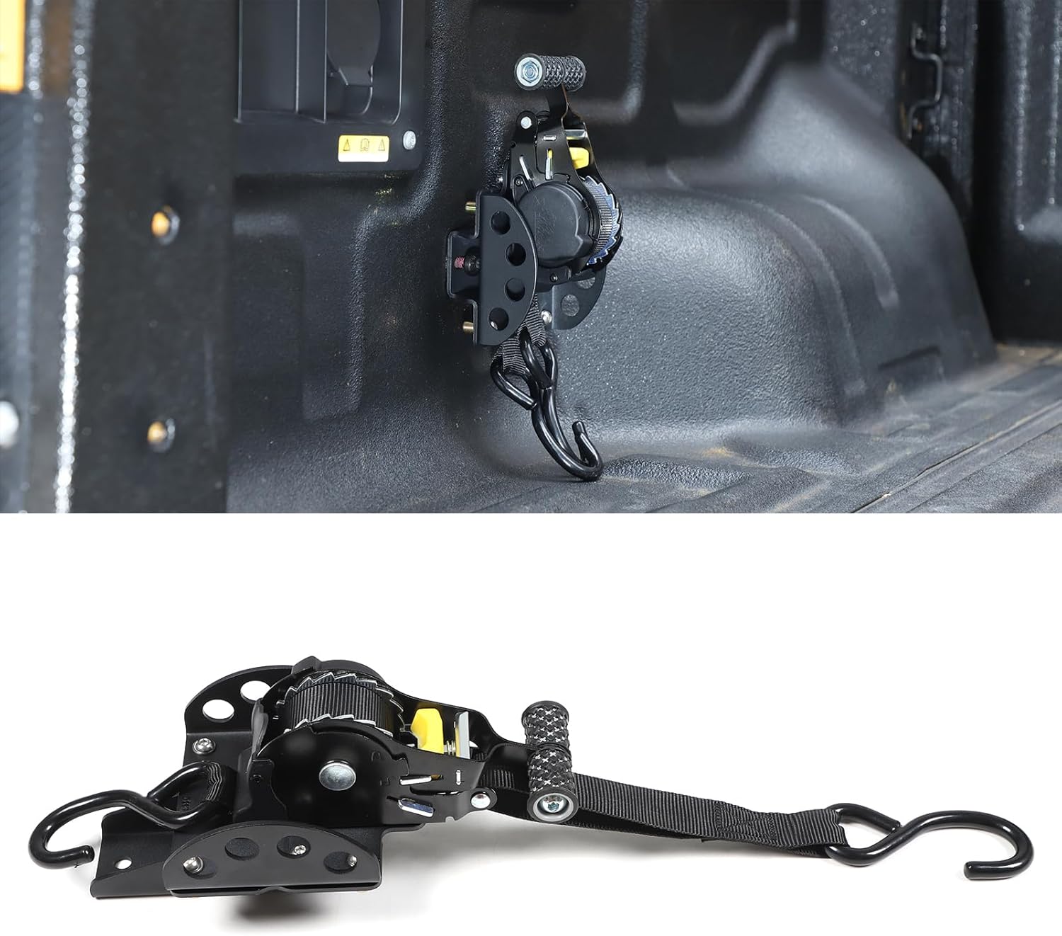 PIUGILH Retractable Ratchet Straps Compatible with Ford Ranger 2023 2024 2025 Accessories Truck Self Retracting Tie Down Anchor Auto Ratchet Straps (1)