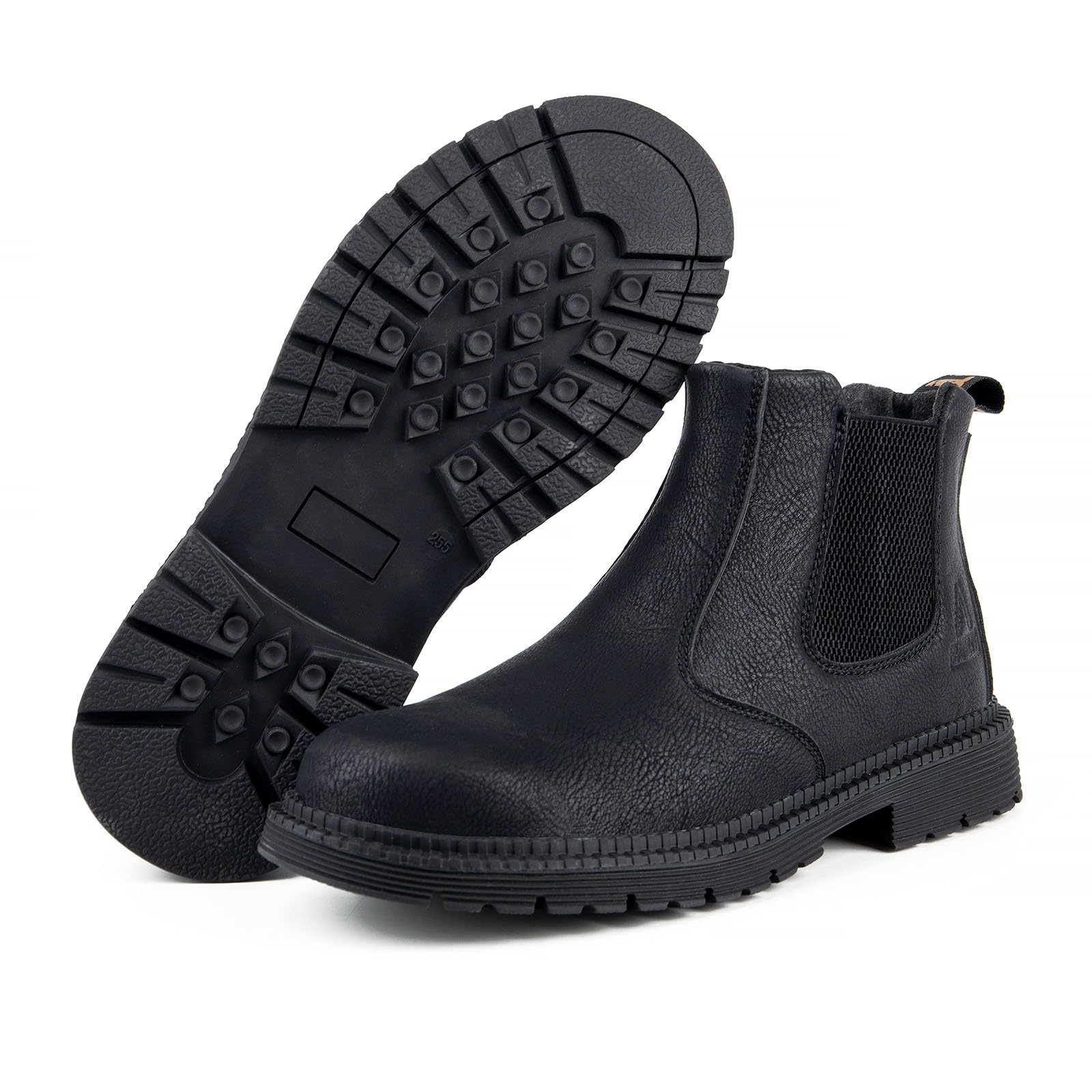 Genérico Bottes de cheville pour homme à semelle épaisse avec fermetures en cuir durables et polyvalentes pour toutes les occasions