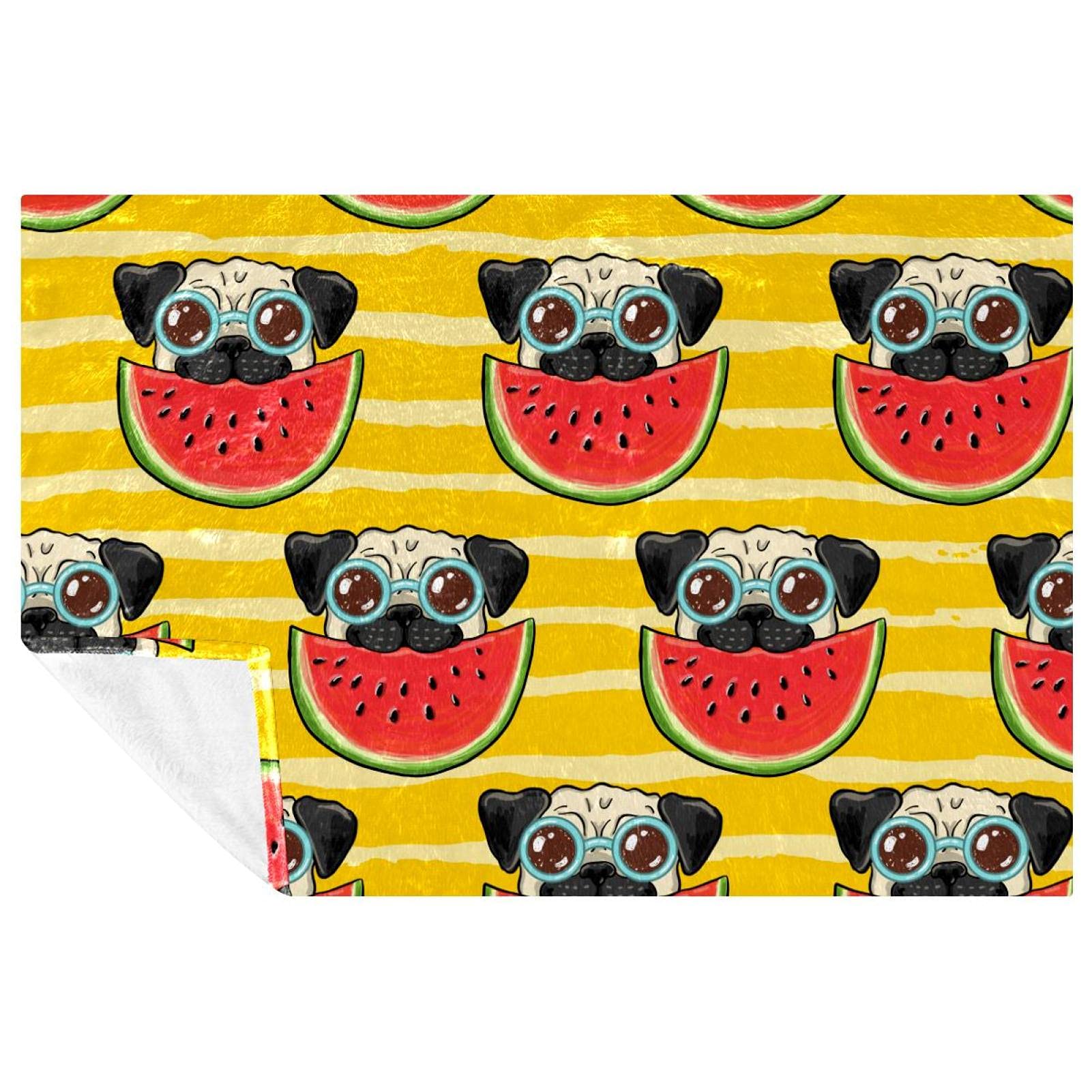 Couverture carlin 150x100 cm douce et chaude pour lit et canapé
