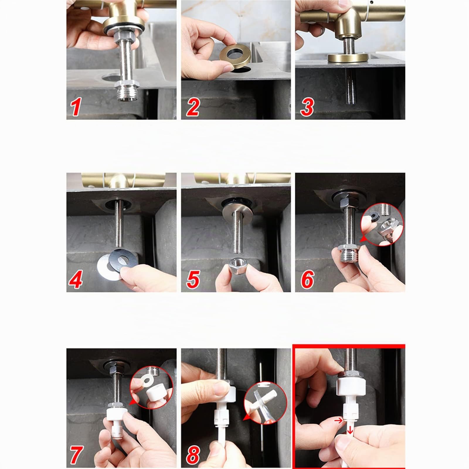 Grifo Abatible Cocina Grifo Osmosis Frío Simple 360 Osmosis Inversa Grifos Abatibles Cocina,B Dorada