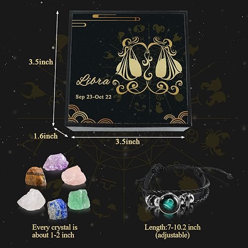 Miniatura 10 de Nicetage Aries - Ideas de regalo de cristales curativos con 12 signos del zodiaco, cristales curativos naturales con juego de caja de horóscopo, 6