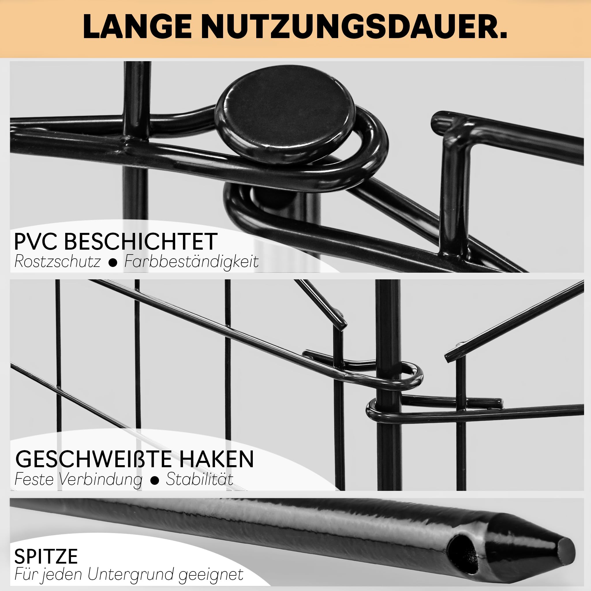 Zaun Steckzaun Gartenzaun Teichzaun für Garten 18 Zaunelemente V2Aox