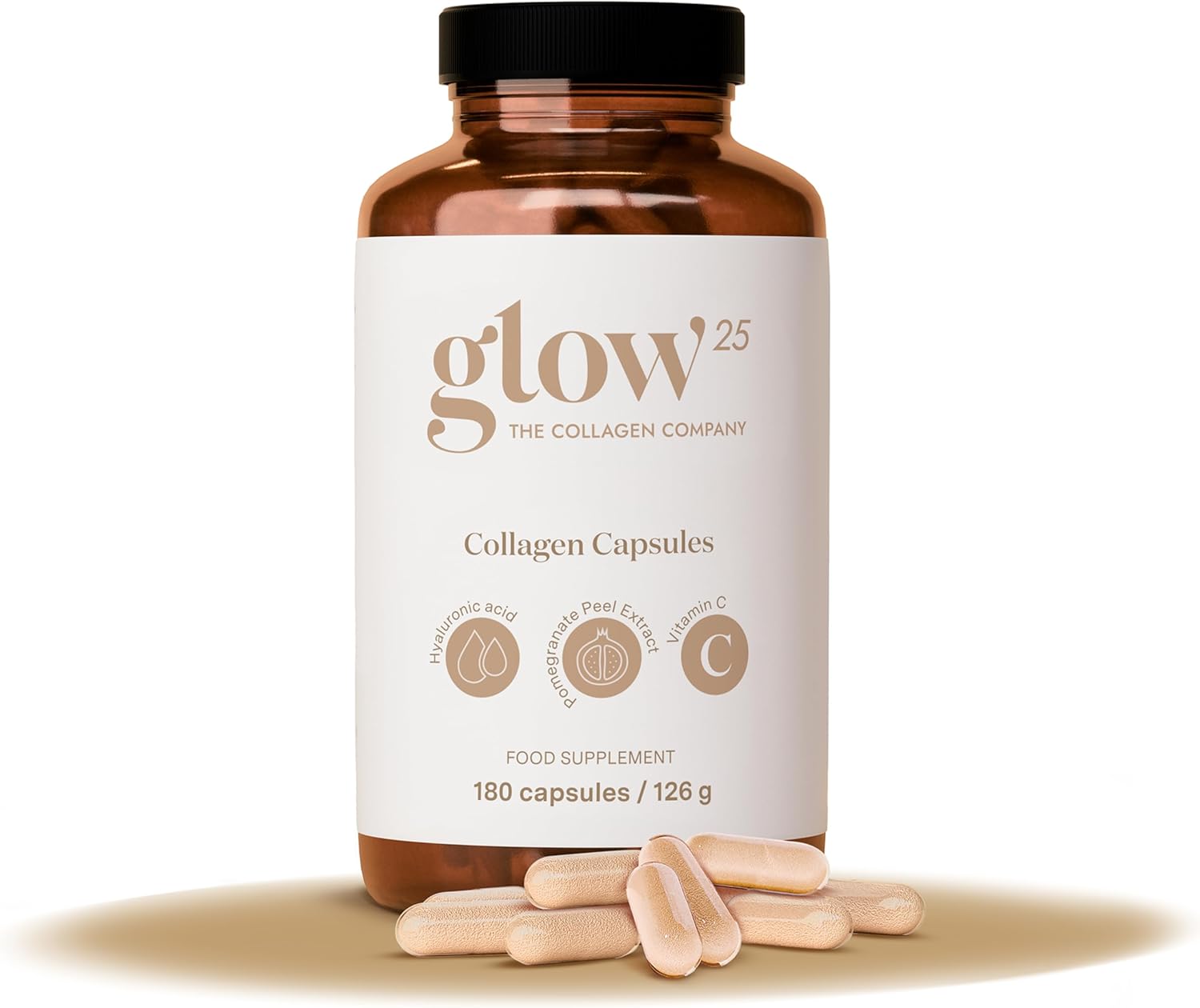 collageen capsules high-dose [180 capsules] met hyaluronzuur en vitamine C | premium collageen complex voor een mooie huid | zonder toevoegingen | gemaakt in Duitsland