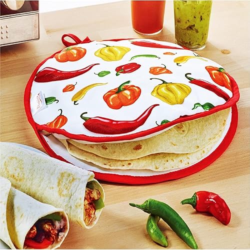 SOKKIA Calentador de tortillas, bolsa de tela aislante de 12 pulgadas, bolsa de tela para usar en microondas para mantener la comida caliente y
